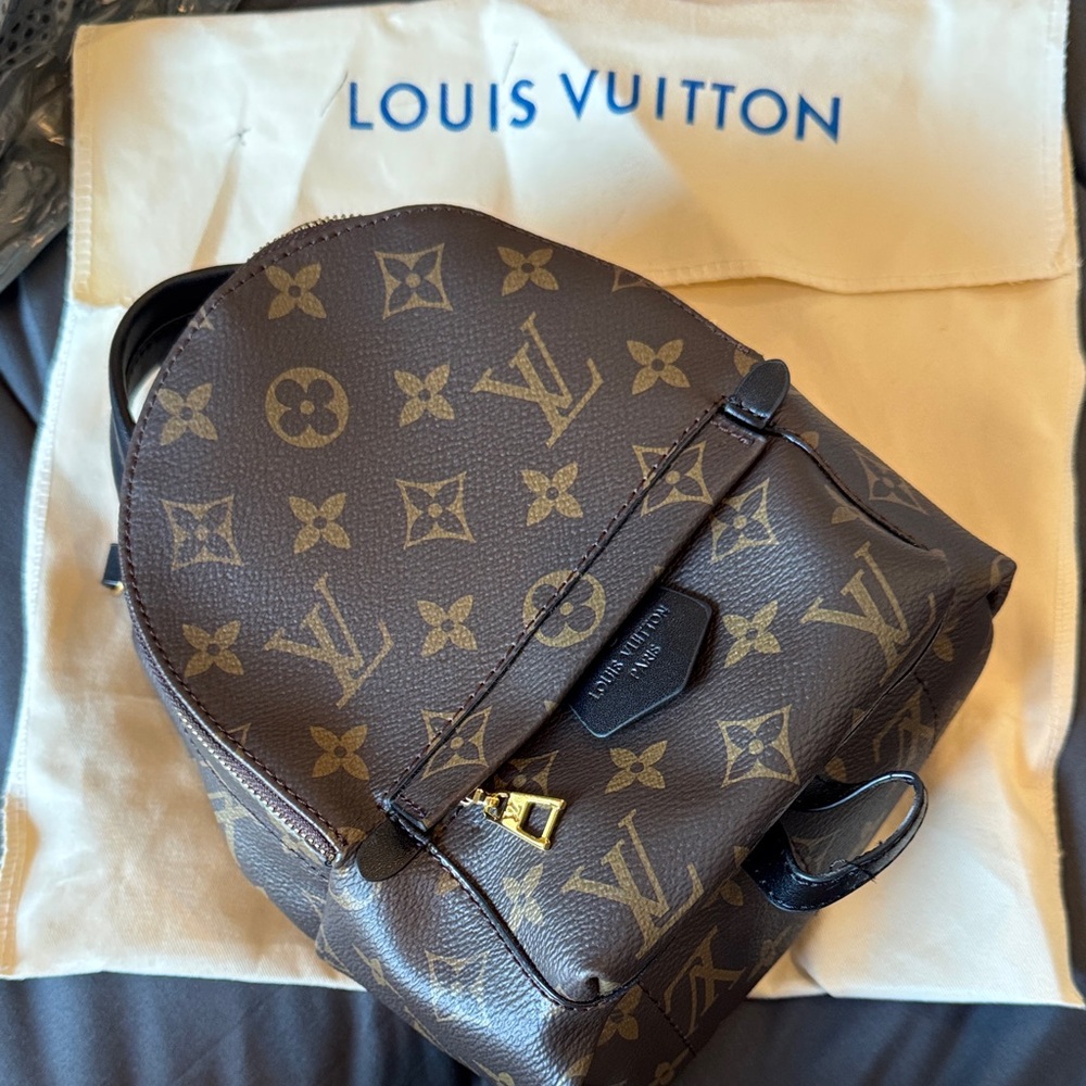 Monogram Mini Backpack in Brown and Gold